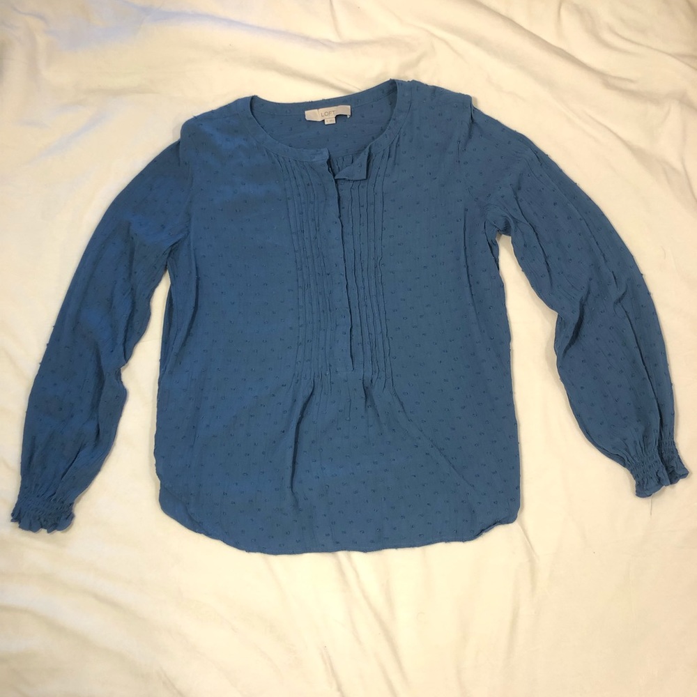 Blue long sleeve LOFT blouse